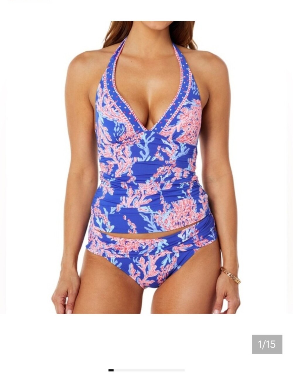 Lilly Pulitzer Tankini Swim Set Coral Reef Print Size 14